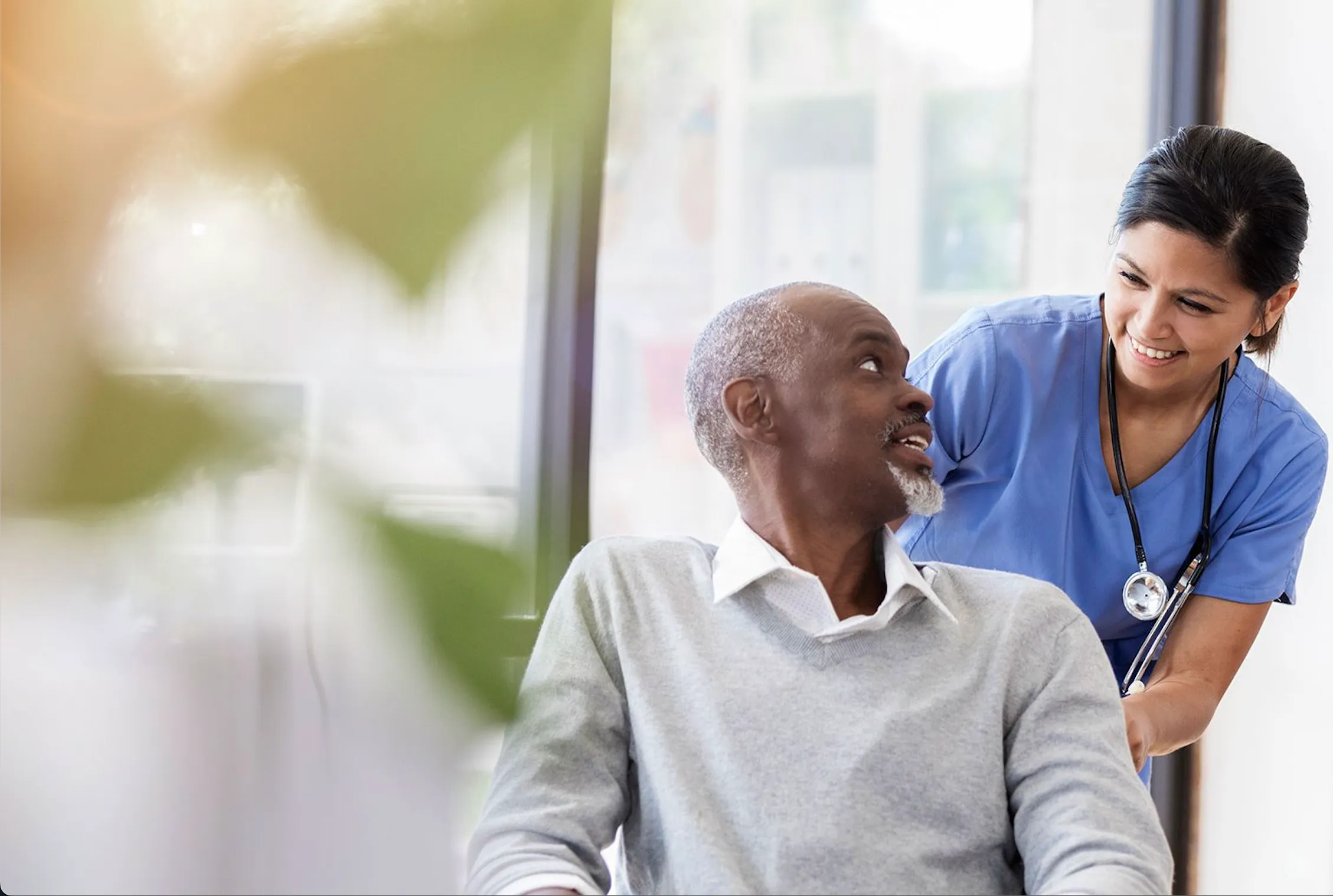 Caregiver supporting a senior client